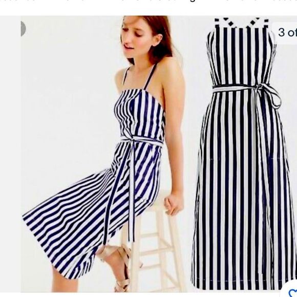 J. Crew Dresses & Skirts - Thomas Mason J. Crew Sz 10 apron dress NWT Navy